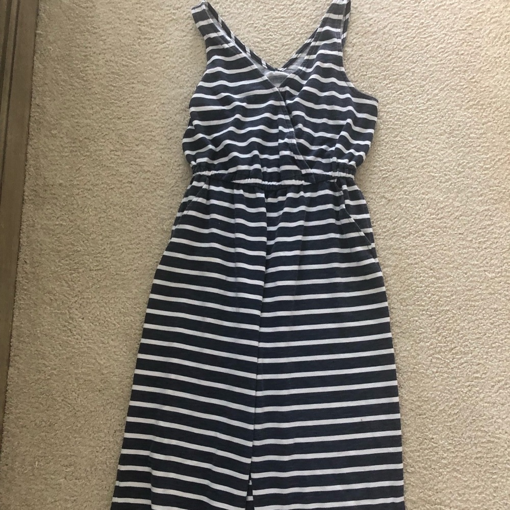 Old navy navy and white jumpsuit